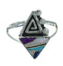 Multicolor Inlay Sterling Silver Southwest Water Wave Ring Size 6-1/4 AX80332